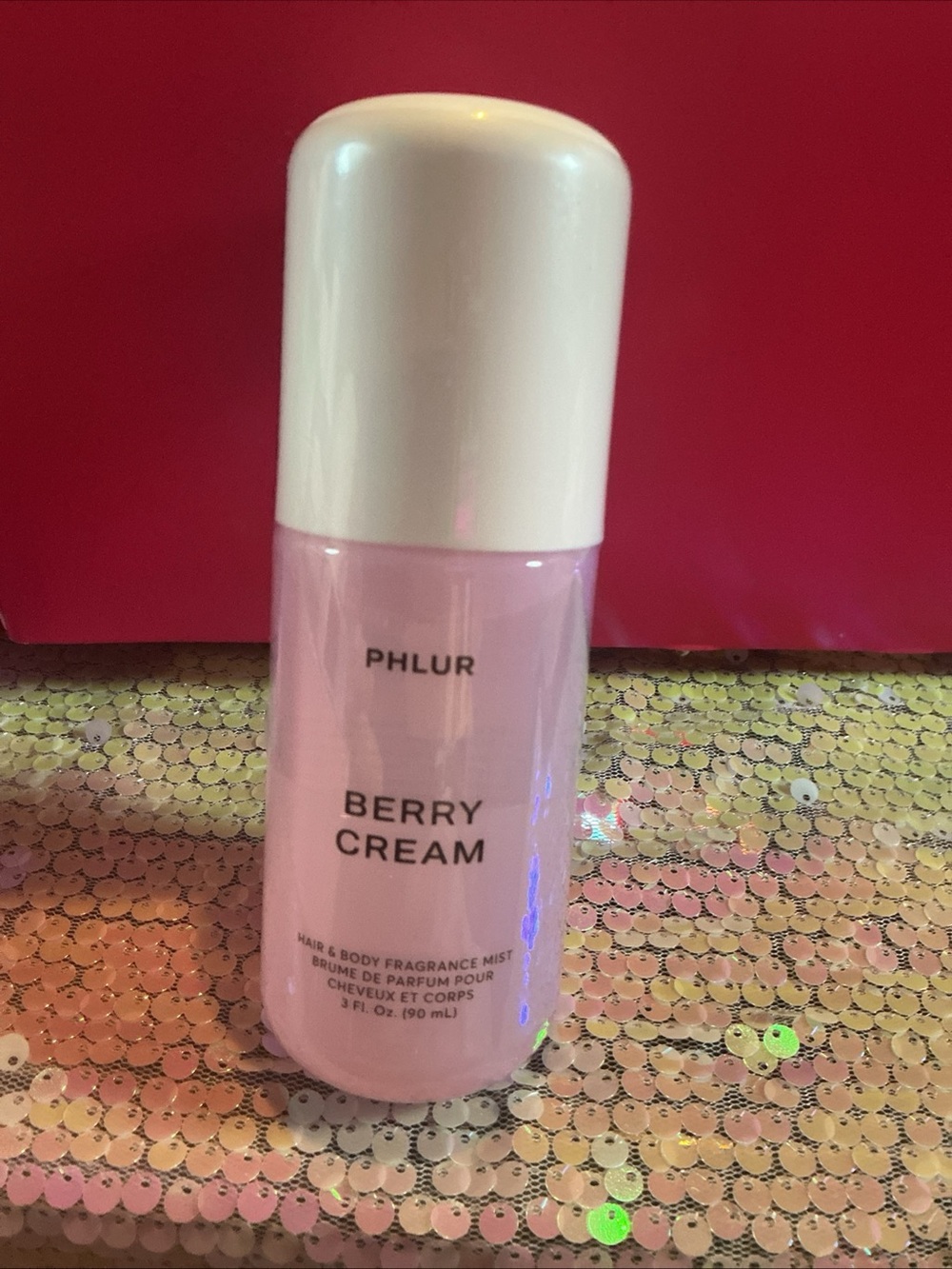 Phlur Berry Cream Hair & Body Fragrance Mist - Pink